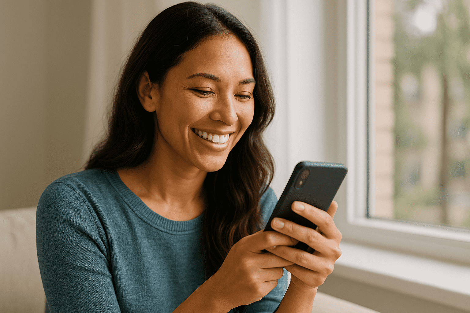 a girl using her phone